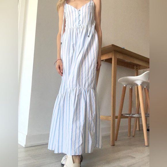 ASOS Blue White Striped Maxi Sundress – Cotton Blend - Picture 12 of 13